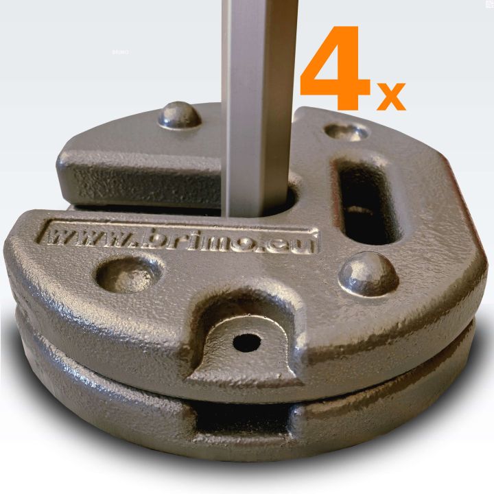 4 x Δίδυμοι στρογγυλοί γκρι βάρους για σκηνή, συνολικό βάρος 2 x 23 kg (η φωτογραφία απεικονίζει πόδι με 2 βάρη)